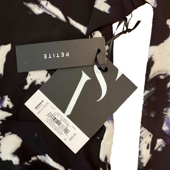 Simply Vera Vera Wang | NWT Petite Purple, Black, & White Button Down Top | PXL - Picture 9 of 9